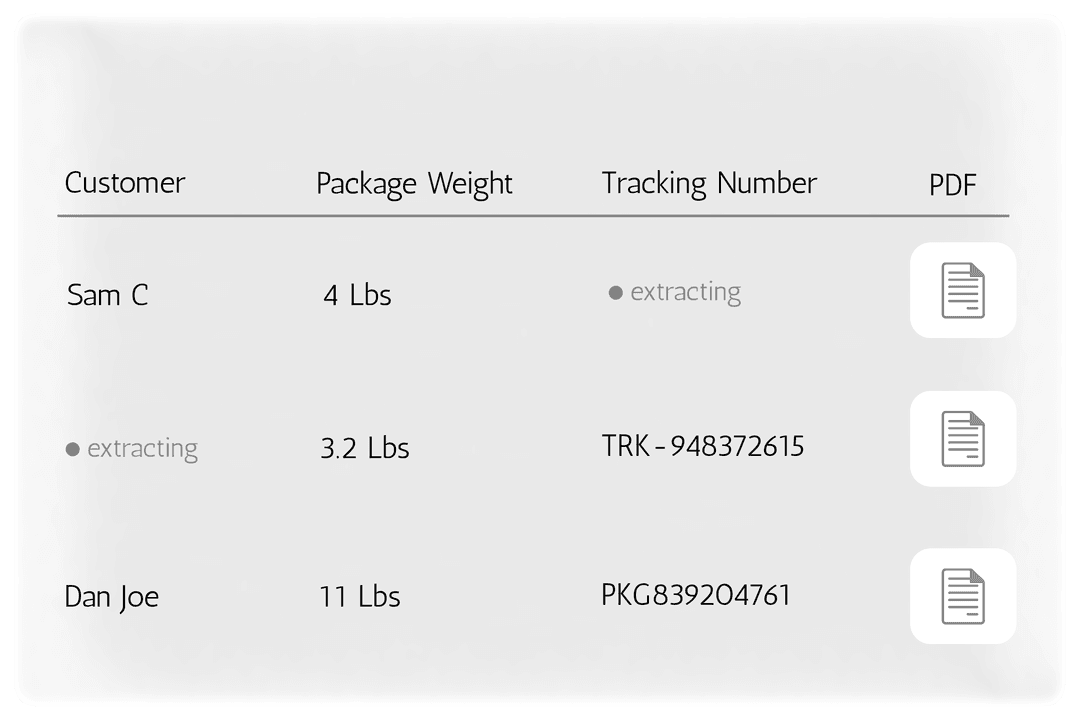 AI Extract Rows Interface